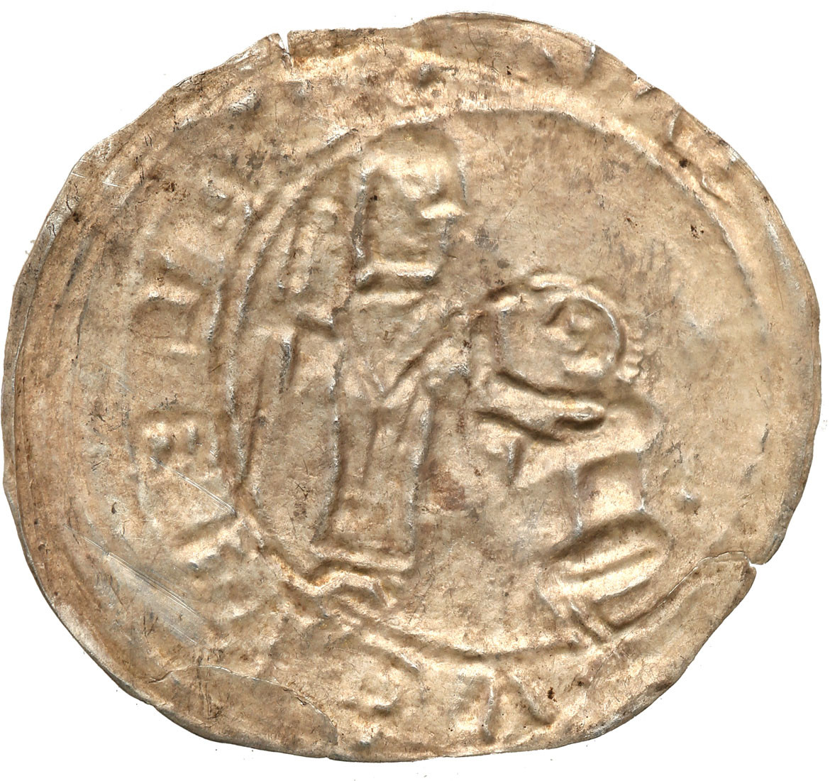 Bolesław III Krzywousty (1102-1138) Brakteat protekcyjny, 1135-1138,